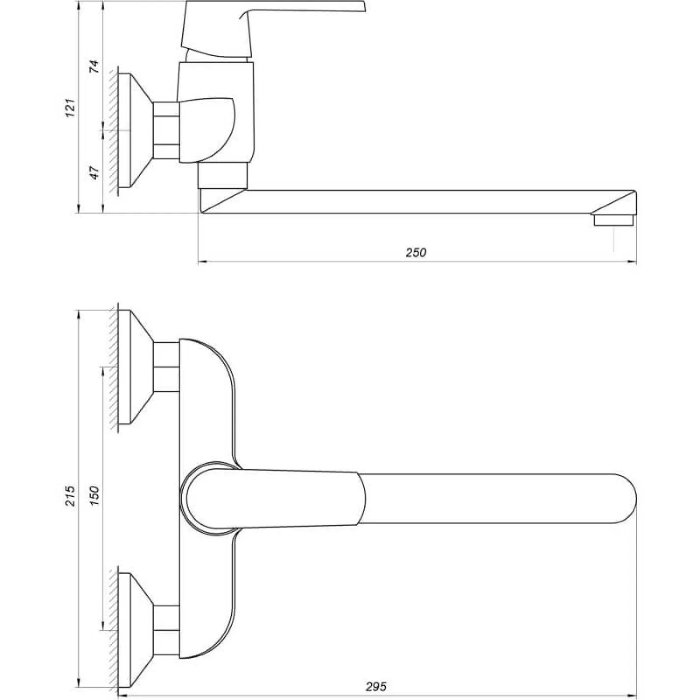 Змішувач для кухні зі стіни Globus Lux Laguna GLA-0104 - Фото 1